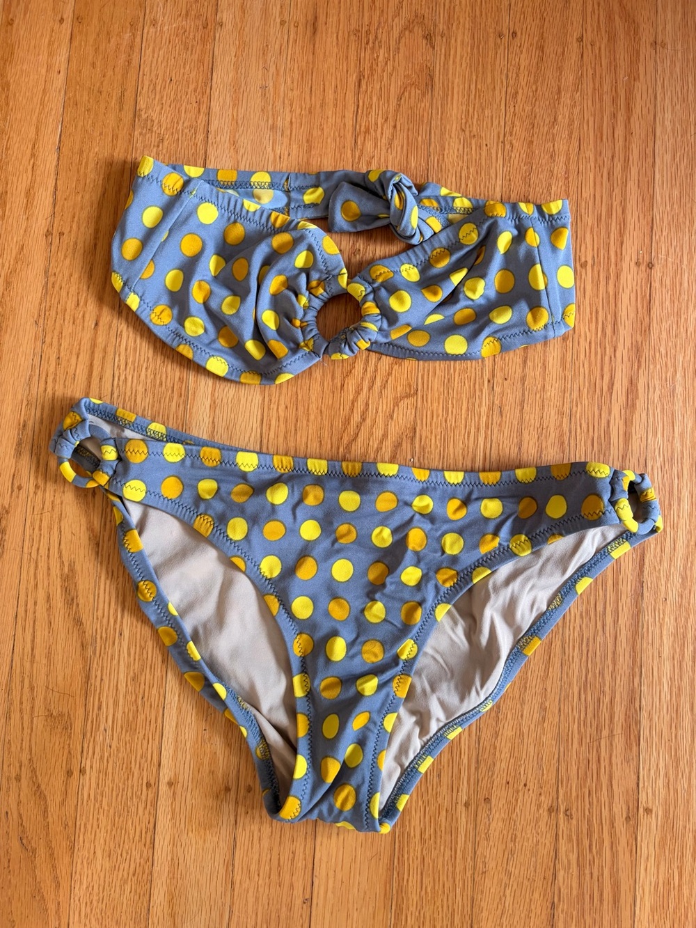 J Crew Itsi Bitsi Yellow Polka Dot Bikini